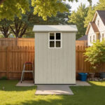 4x4 Plastic Storage Garden Shed, Gray White - Image 10