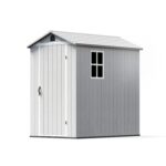 4x6 Plastic Storage Shed for Bike, Light Gray