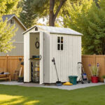 4x6 Plastic Storage Shed for Bike, Light Gray - Image 2
