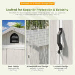 4x4 Plastic Storage Garden Shed, Gray White - Image 5