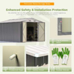 10x8 Metal Shed with Weather Resistance, Gray - Image 5
