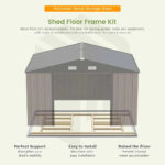 10x12 Metal Shed with Floor Frame, Brown - Image 6