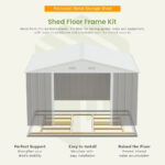 10x10 Metal Storage Shed with Floor Frame, Gray - Image 6