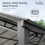10x20ft Metal Carport Canopy with Galvanized Gable Roof - Image 7