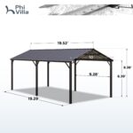 10x20ft Metal Carport Canopy with Galvanized Gable Roof - Image 4