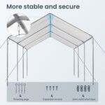 12X20ft PE Carport Height Adjustable Car Storage - Image 5