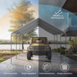 12X20ft PE Carport Height Adjustable Car Storage - Image 4