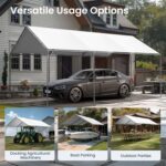 12X20ft PE Carport Height Adjustable Car Storage - Image 2