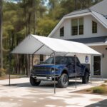 12X20ft PE Carport Height Adjustable Car Storage