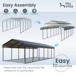 Belutku 12x30ft 2 Car Metal Carports - Image 6
