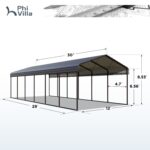 Belutku 12x30ft 2 Car Metal Carports - Image 7