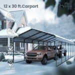 Belutku 12x30ft 2 Car Metal Carports - Image 3