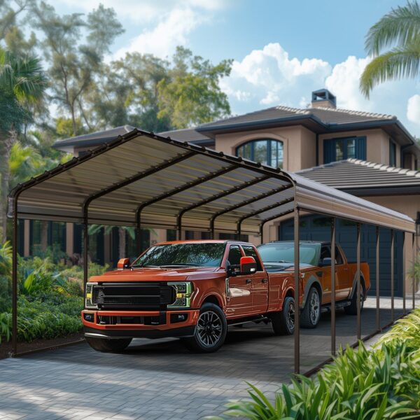 Belutku 12x30ft 2 Car Metal Carports