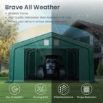 PHI VILLA 20x20ft Green Heavy Duty Storage Tent for Vehicles, Boats, Garden Tools & Large Equipment - Image 4