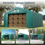 PHI VILLA 20x20ft Green Heavy Duty Storage Tent for Vehicles, Boats, Garden Tools & Large Equipment - Image 6