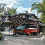 20x20ft 2 Car Metal Carport with Sides - Image 11
