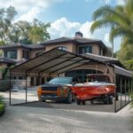20x20ft 2 Car Metal Carport with Sides