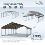 20x30ft Extra-Large 3 Car Metal Carport with Sides - Image 12