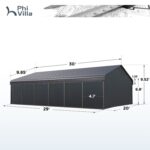 20x30ft Extra-Large 3 Car Metal Carport with Sides - Image 18