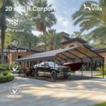 20x30ft Extra-Large 3 Car Metal Carport with Sides - Image 2