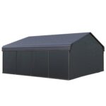 20x20ft 2 Car Metal Carport with Sides - Image 19