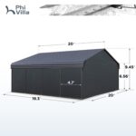 20x20ft 2 Car Metal Carport with Sides - Image 20