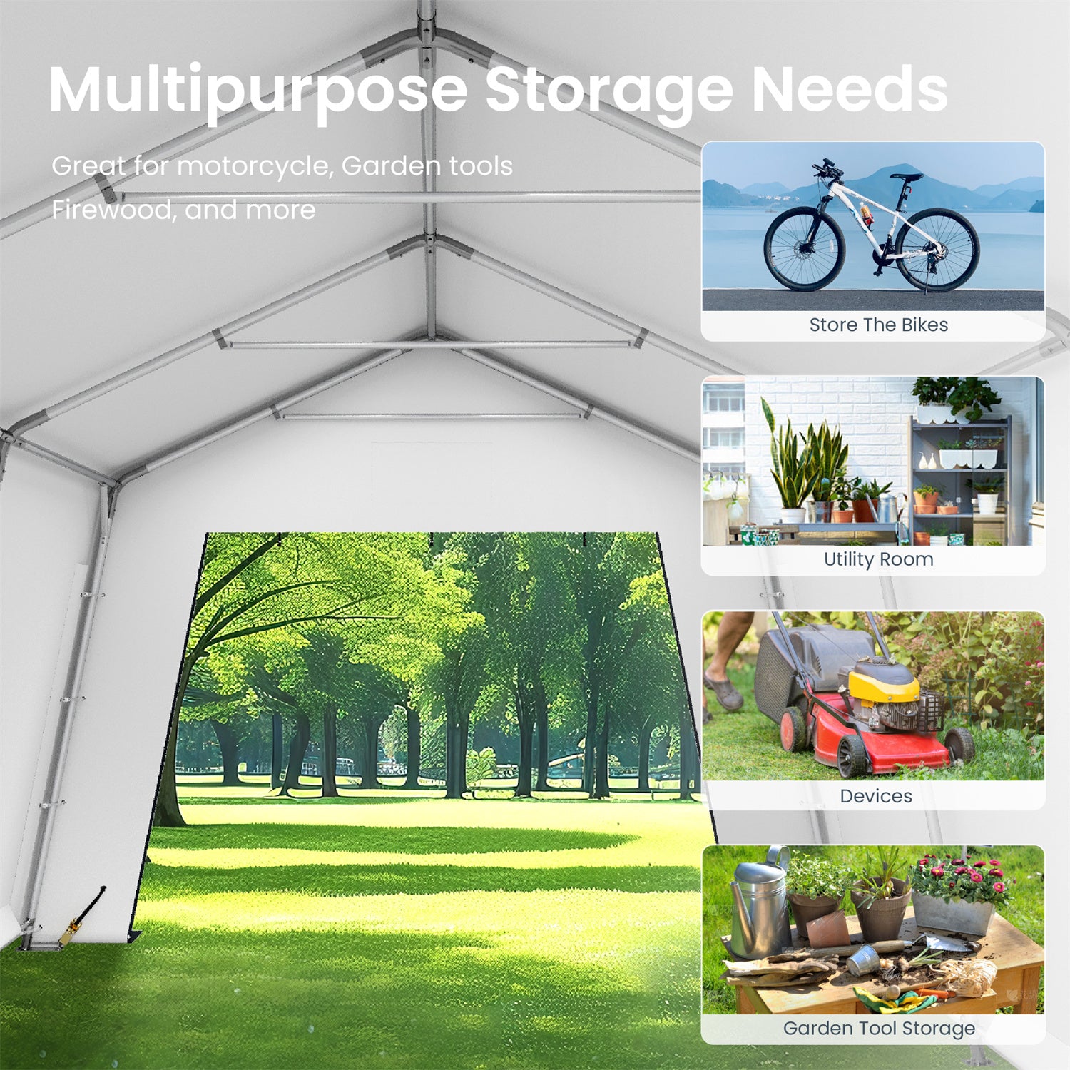 Multi-Sized PE Carport and Storage Tent - Image 35