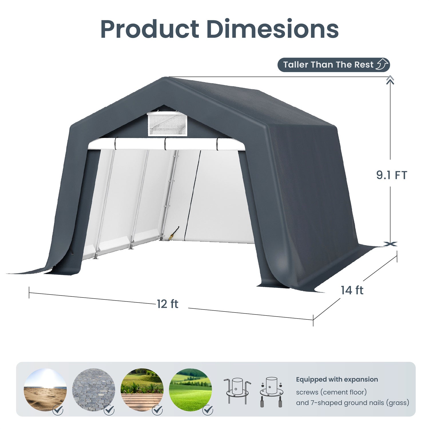 Multi-Sized PE Carport and Storage Tent - Image 40