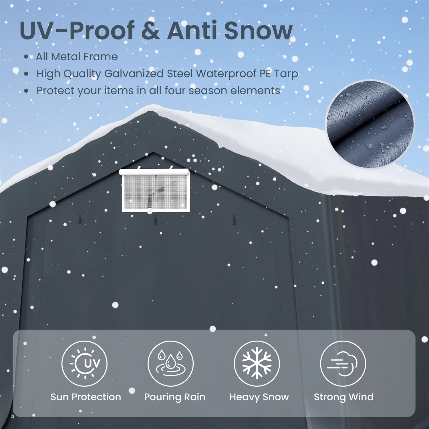 Multi-Sized PE Carport and Storage Tent - Image 29