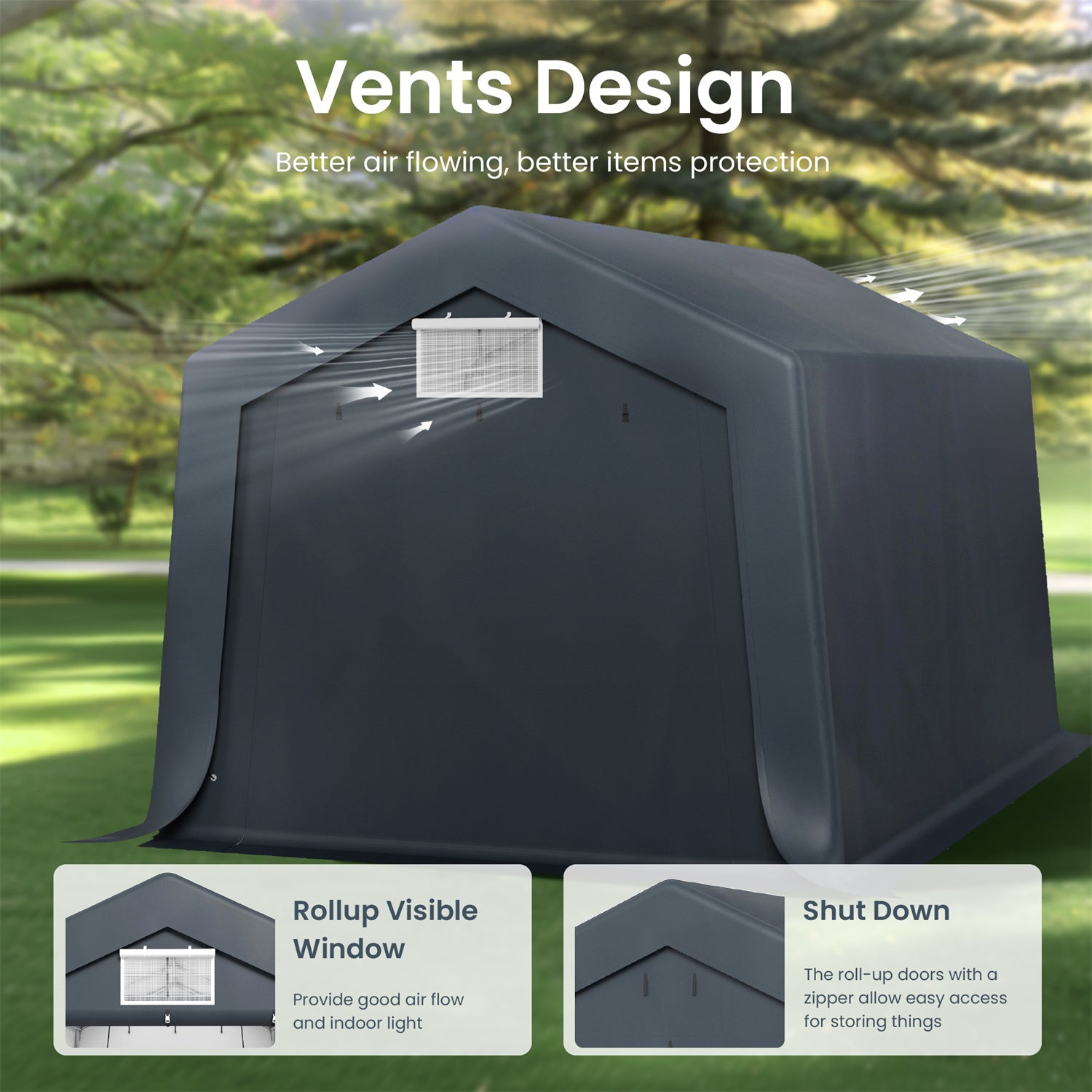 Multi-Sized PE Carport and Storage Tent - Image 28