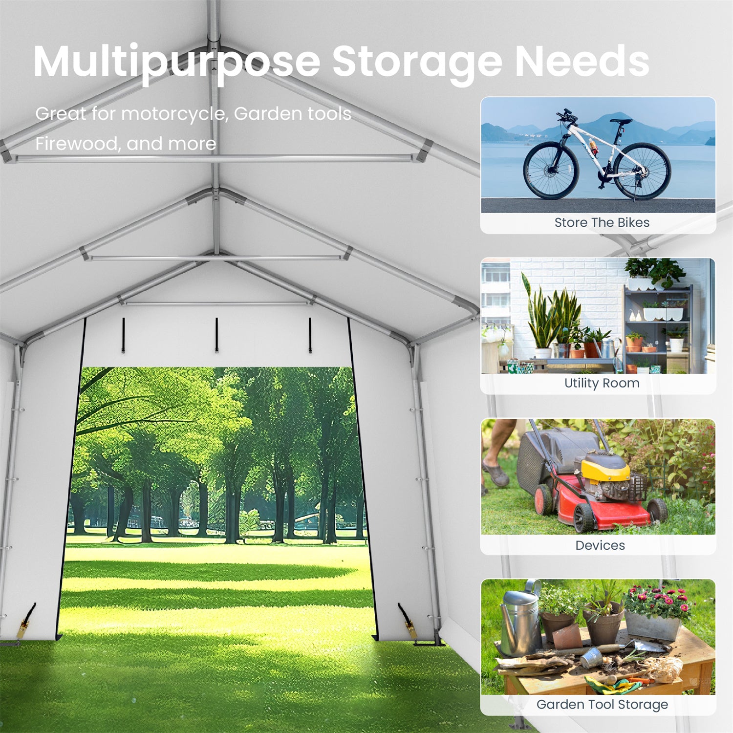 Multi-Sized PE Carport and Storage Tent - Image 27