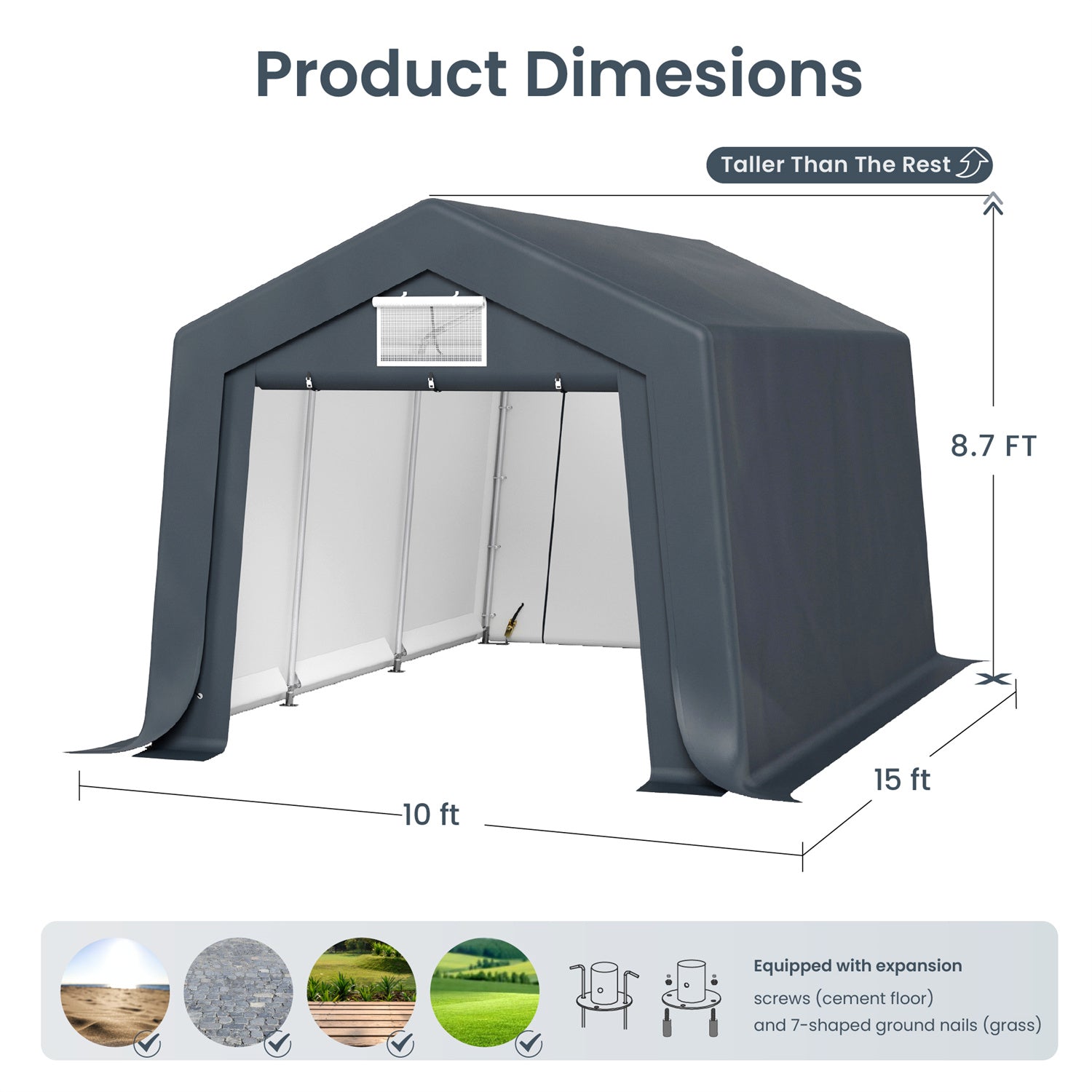 Multi-Sized PE Carport and Storage Tent - Image 32