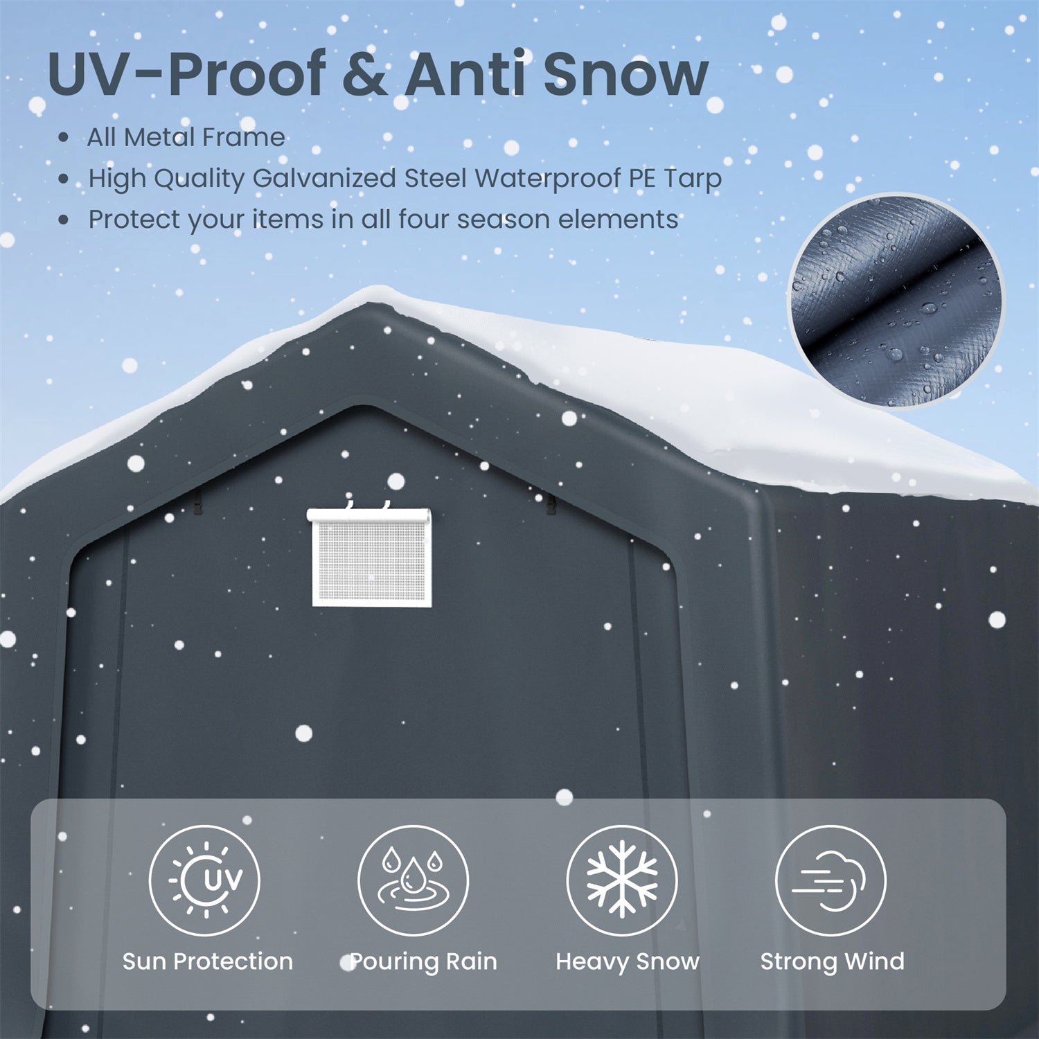 Multi-Sized PE Carport and Storage Tent - Image 21