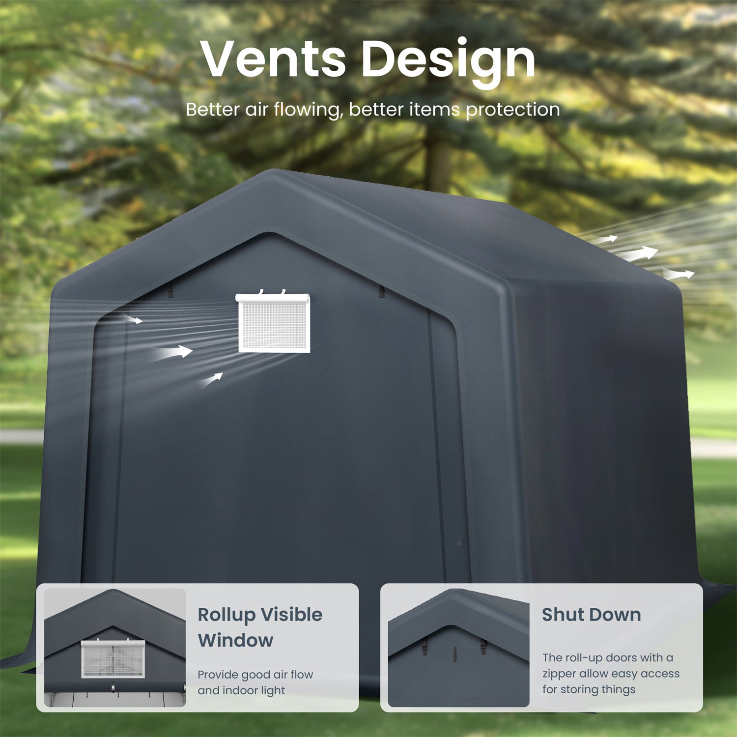 Multi-Sized PE Carport and Storage Tent - Image 20