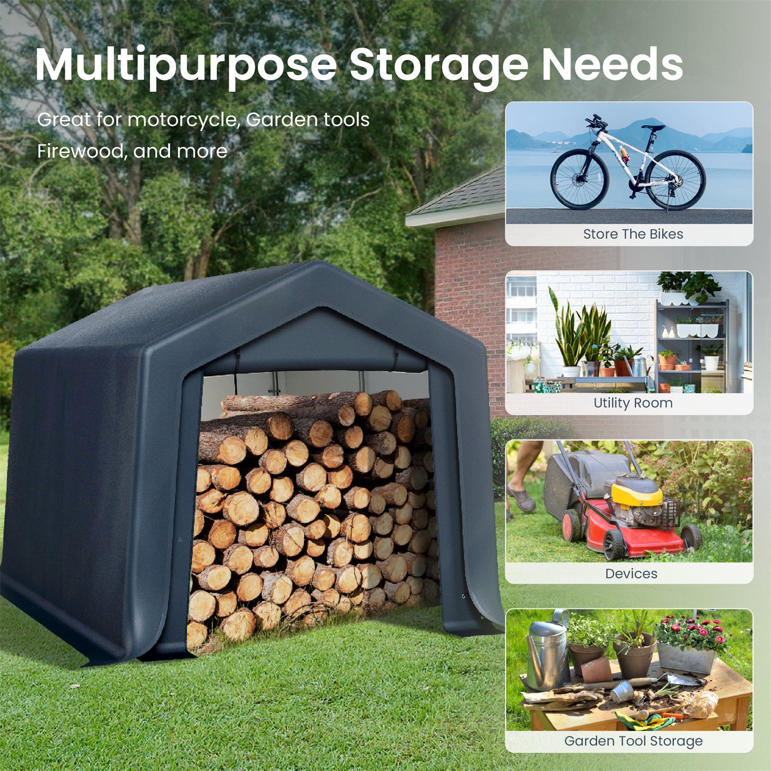 Multi-Sized PE Carport and Storage Tent - Image 18