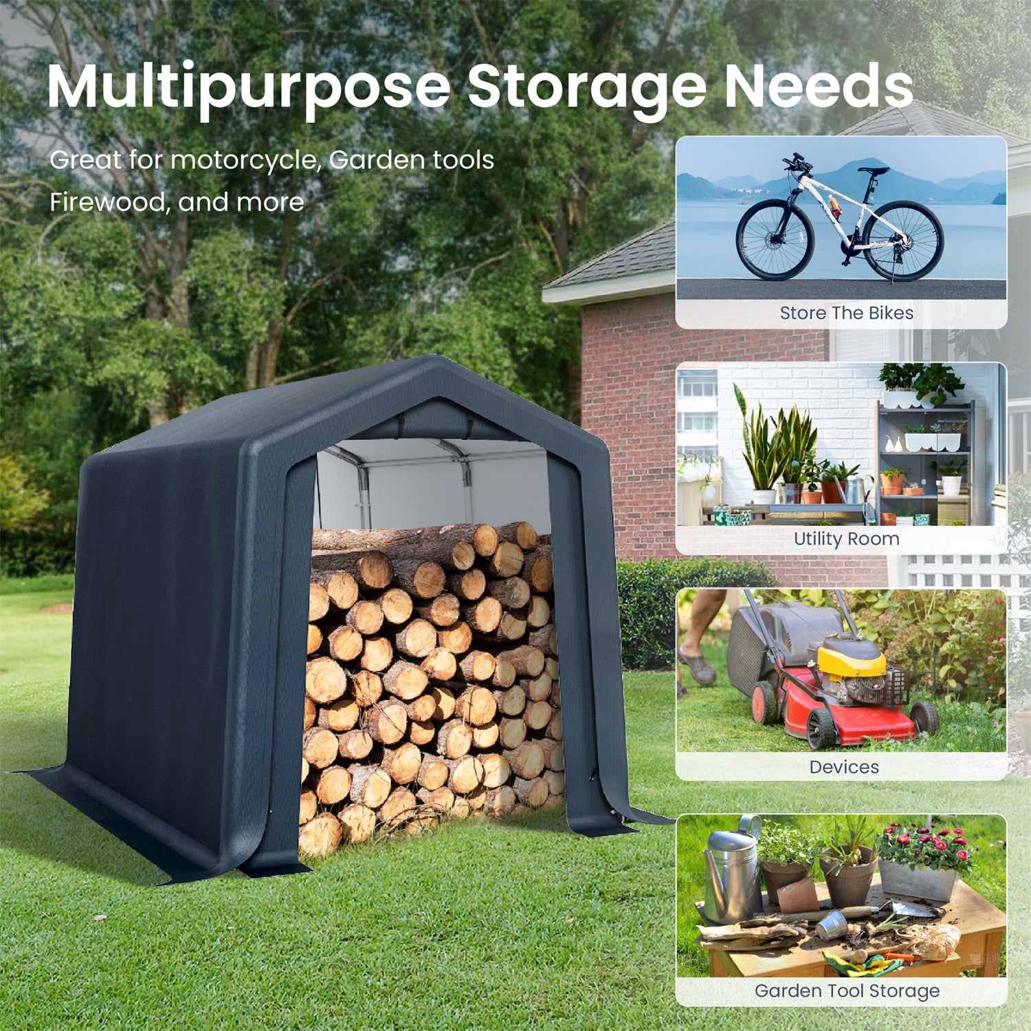 Multi-Sized PE Carport and Storage Tent - Image 10