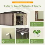 10x12 Metal Shed with Vents, Brown - Image 5