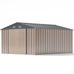 10x12 Metal Shed with Vents, Brown