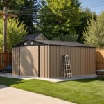 10x12 Metal Shed with Vents, Brown - Image 8