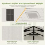 10x14 FT Kick-it Plastic Storage Shed with Skylight & Windows - Image 5