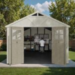 10x14 FT Kick-it Plastic Storage Shed with Skylight & Windows - Image 8