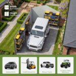 12x20 ft Metal Shed Outdoor Garage with Double Doors & Windows, Black & White - Image 5
