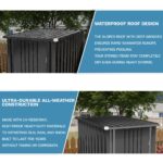 3x3 Metal Outdoor Storage Shed, Black - Image 5