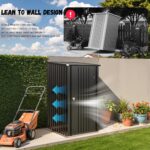 3x3 Metal Outdoor Storage Shed, Black - Image 6