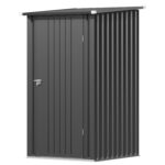 3x3 Metal Outdoor Storage Shed, Black
