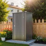 3x3 Metal Outdoor Storage Shed, Black - Image 8