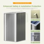 3x3 Metal Outdoor Storage Shed, Gray - Image 4