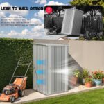 3x3 Metal Outdoor Storage Shed, Gray - Image 5