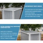 3x3 Metal Outdoor Storage Shed, Gray - Image 6