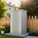 3x3 Metal Outdoor Storage Shed, Gray - Image 9